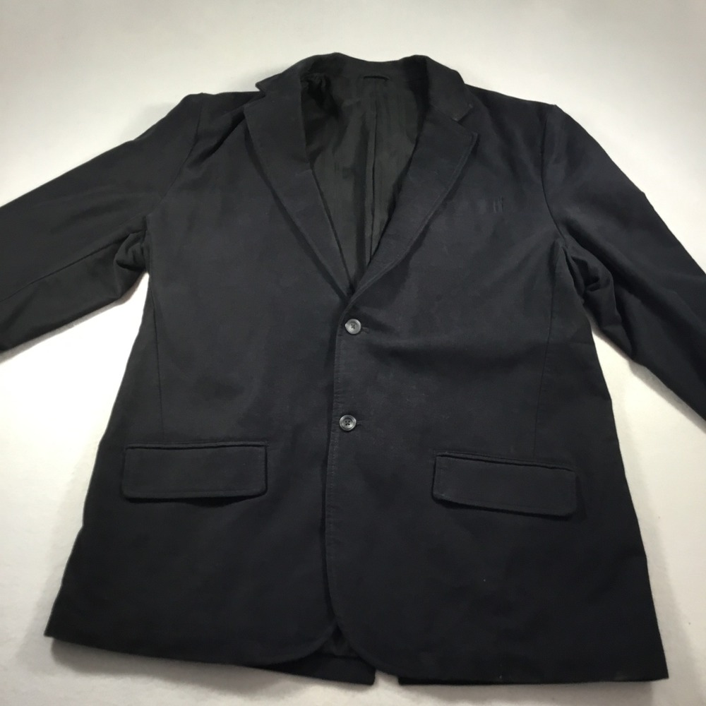 Old Navy Mens XL Black Two Button Blazer Sport Coat Cotton Blend Jacket